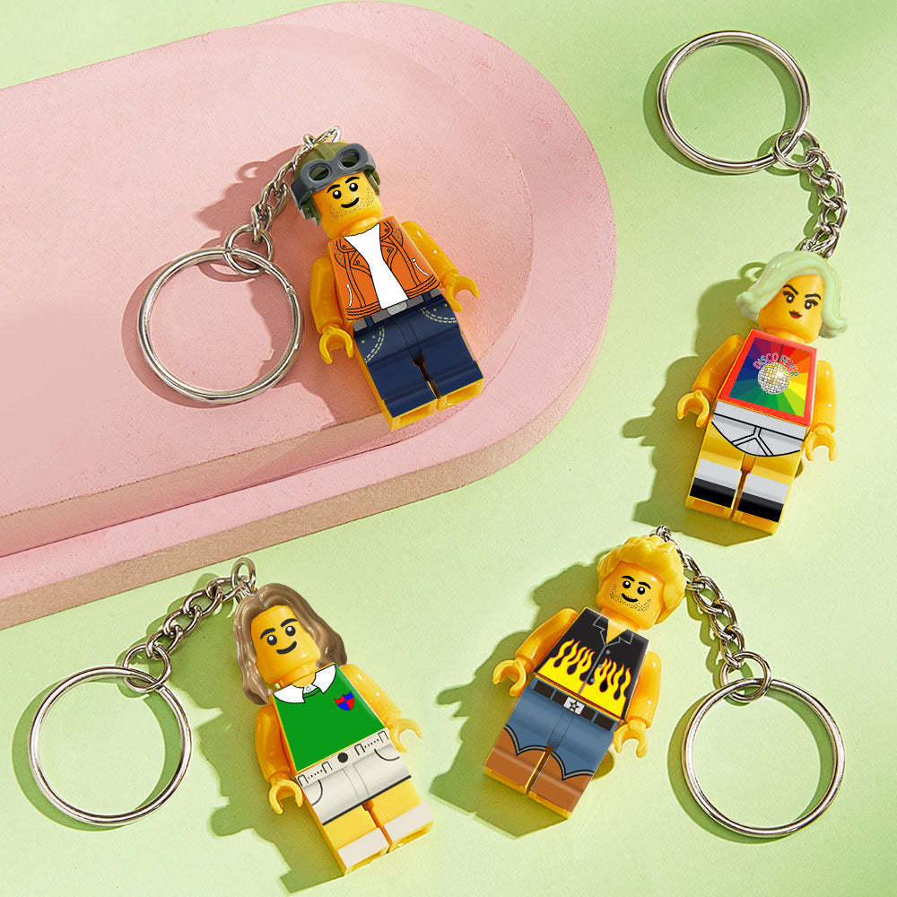Custom Minifigs Keychain Create Your Own Minifig Keychains - yournamenecklaceuk