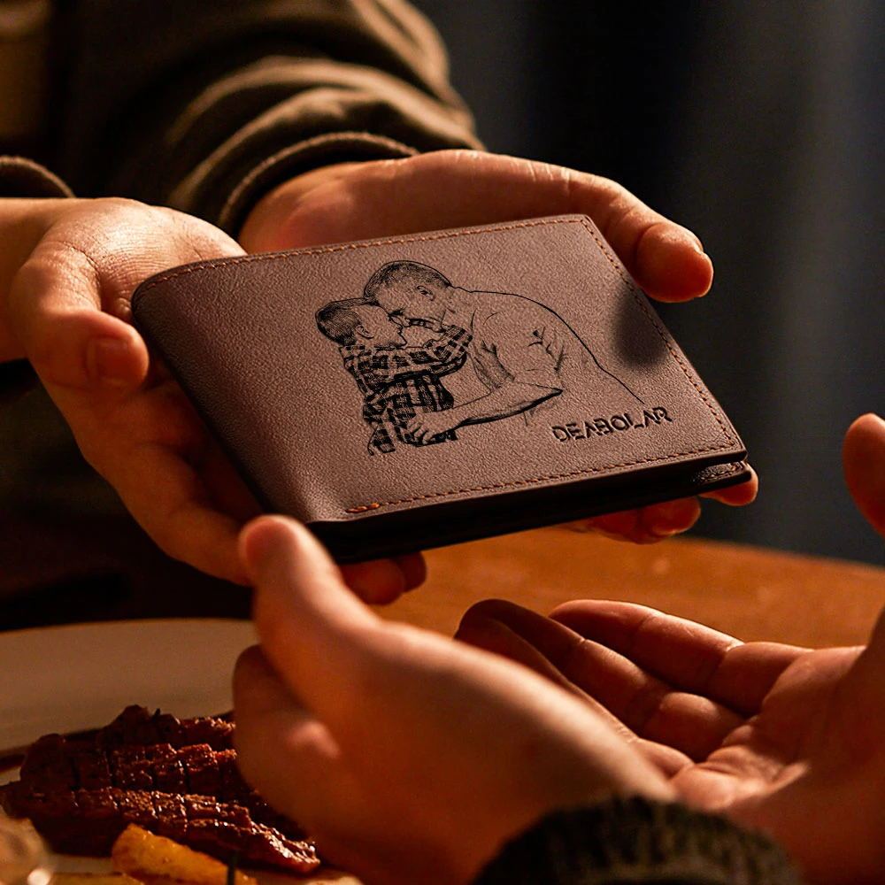 Photo Wallet Custom Photo Engraved Wallet Gifts Father's Day Gifts For Dad -  NameNecklaceUK