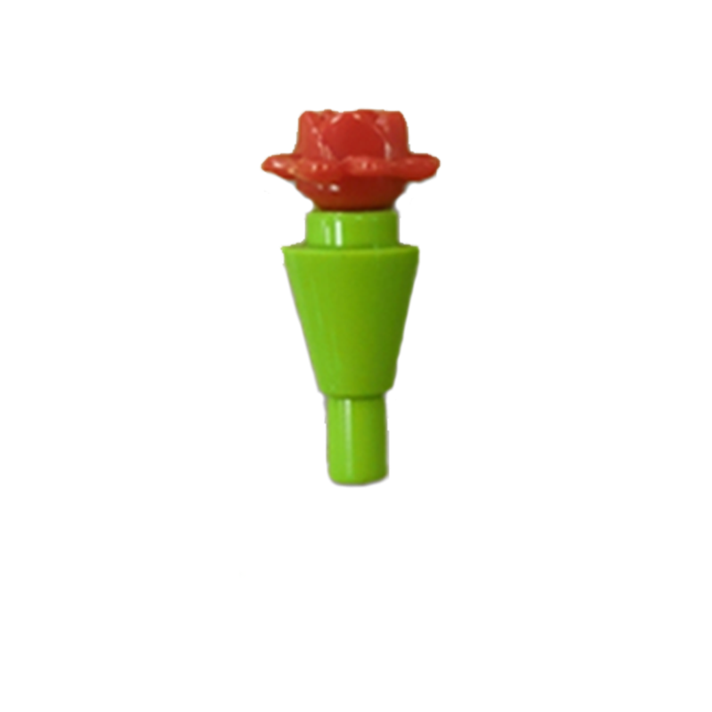 Ready-stock standard assembly building block accessories plastic (2.3*1*1CM) - hand-held rose red
