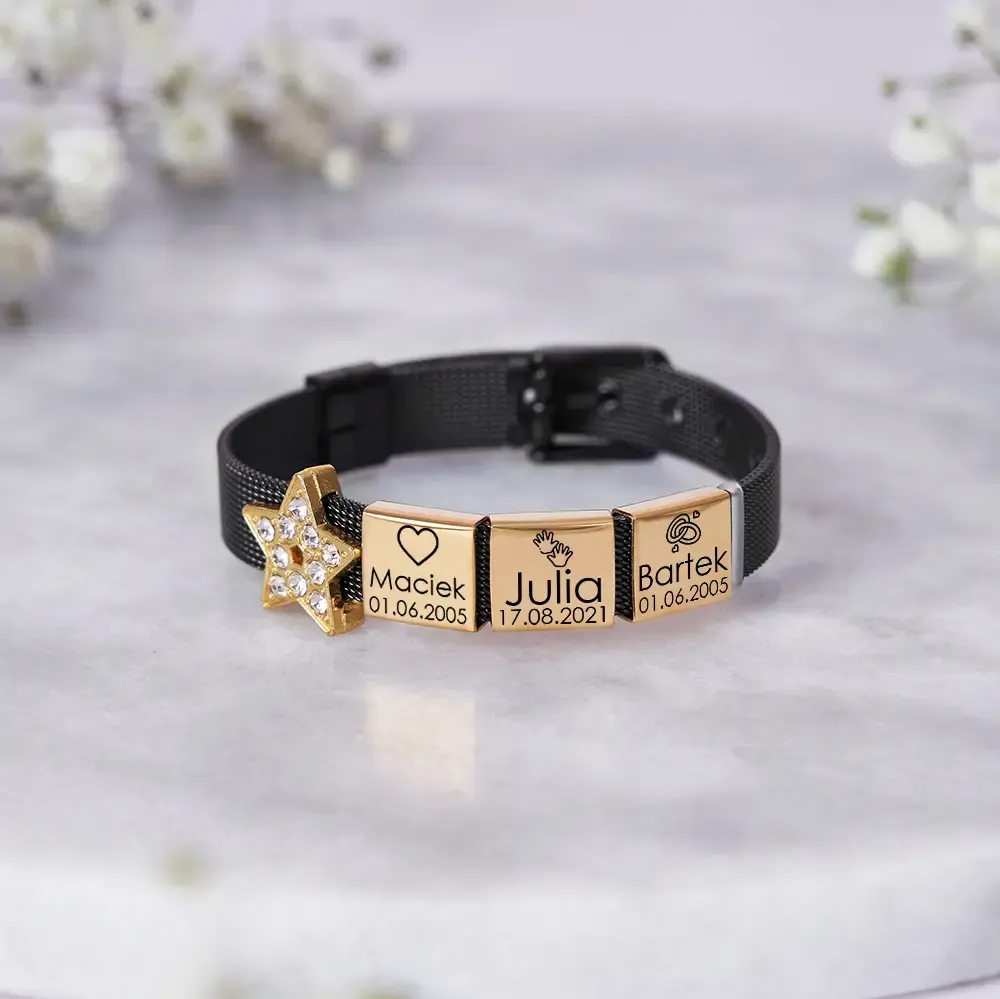Custom Birth & Anniversary Date Bracelet – Personalized Family Charm Bracelet  Meaningful Gift -  NameNecklaceUK