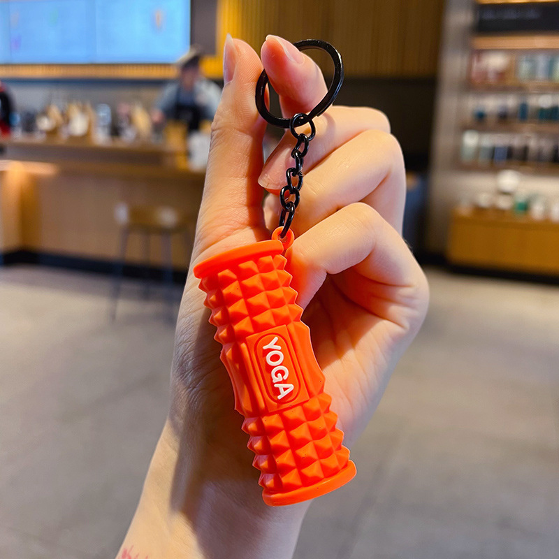 Mini Yoga Foam Roller Keychain Stress Relief Fitness Keyring Gift for Yoga Lovers -  NameNecklaceUK