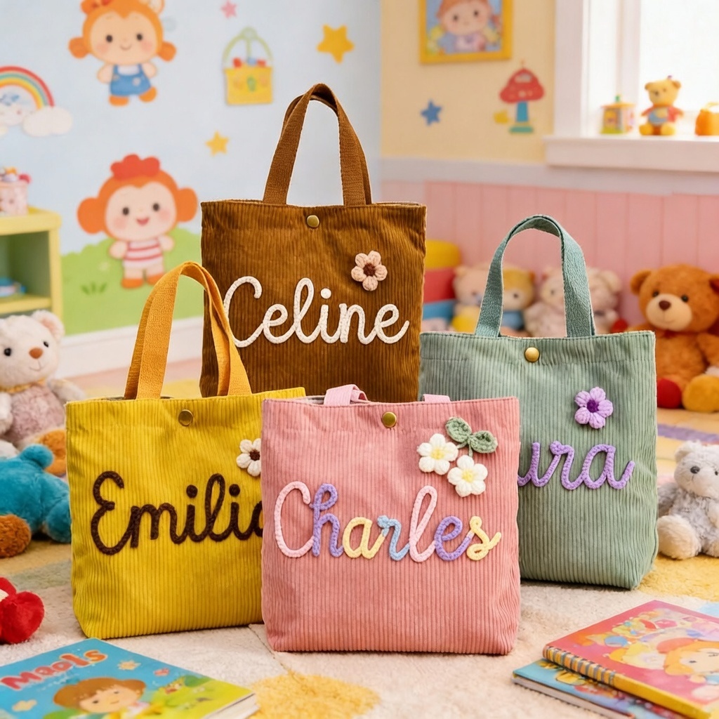Personalized Quilted Handbag for Little Girls Custom Kids Mini Tote Bag Birthday Gift for Daughter -  NameNecklaceUK