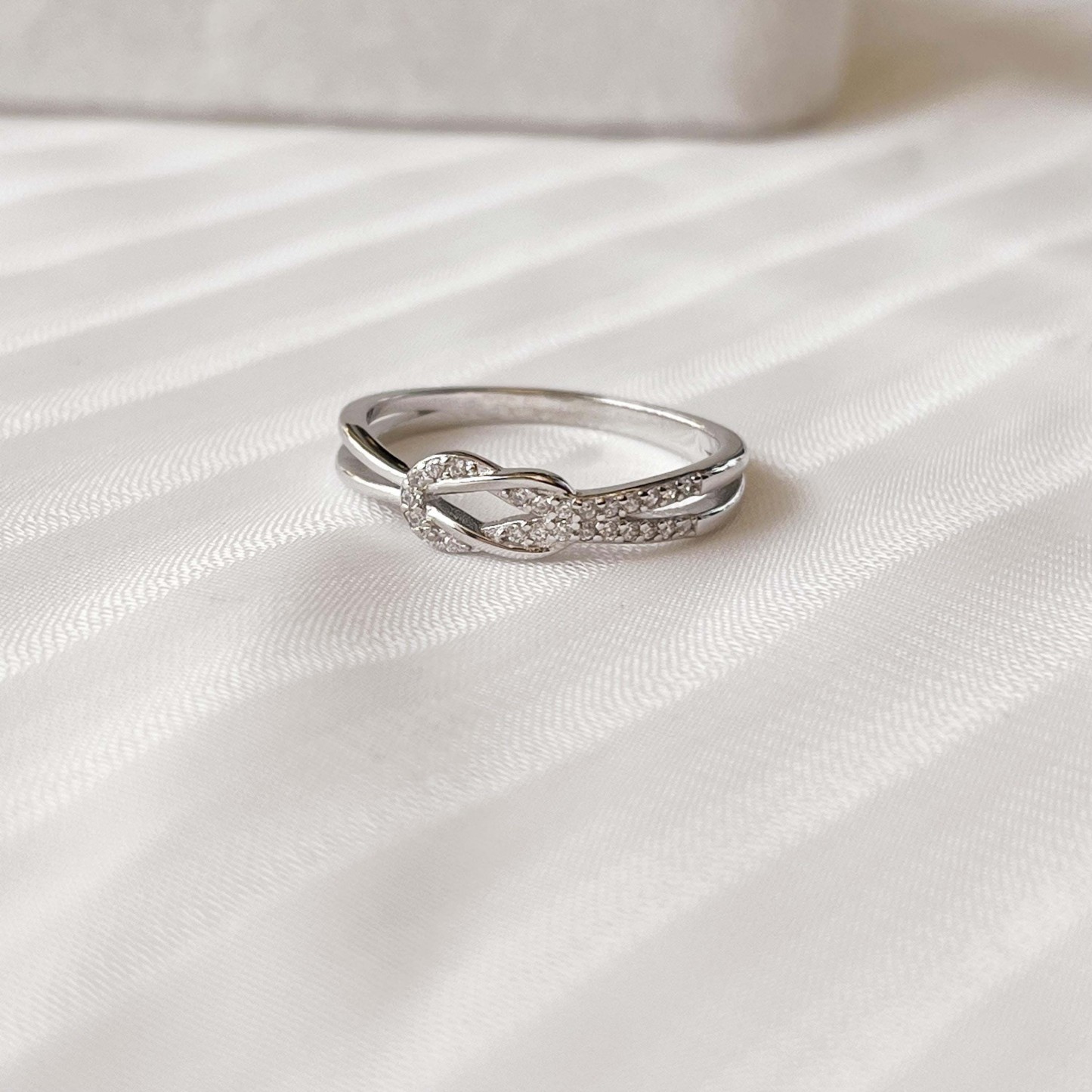 Infinity Love Knot Promise Ring CZ Cubic Zirconia Ring Gift for Girlfriend -  NameNecklaceUK