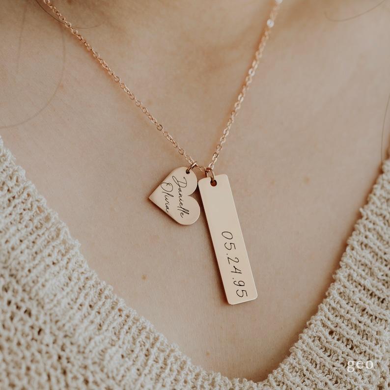 Custom Name Necklace Personalized Gift for Women Mama Necklace for Mom Engraved Gift for Mom Valentine's Day Gift Charm Necklace Mom Jewelry