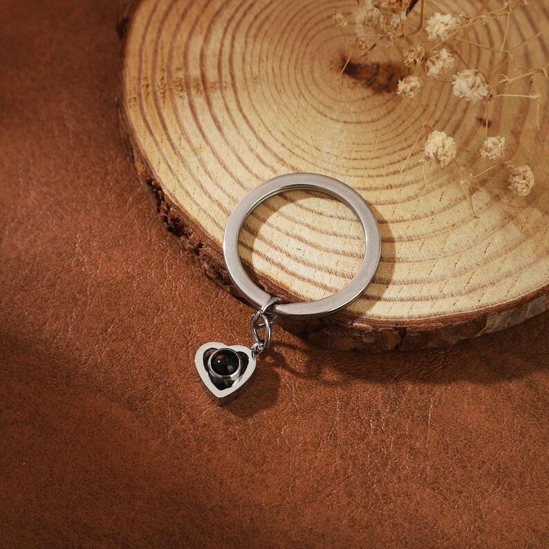 Mother's Day Gifts Personalized Photo Projection Stone Keychain Sunflower Keychain With Photo Birthstone Keychain Gift For Her