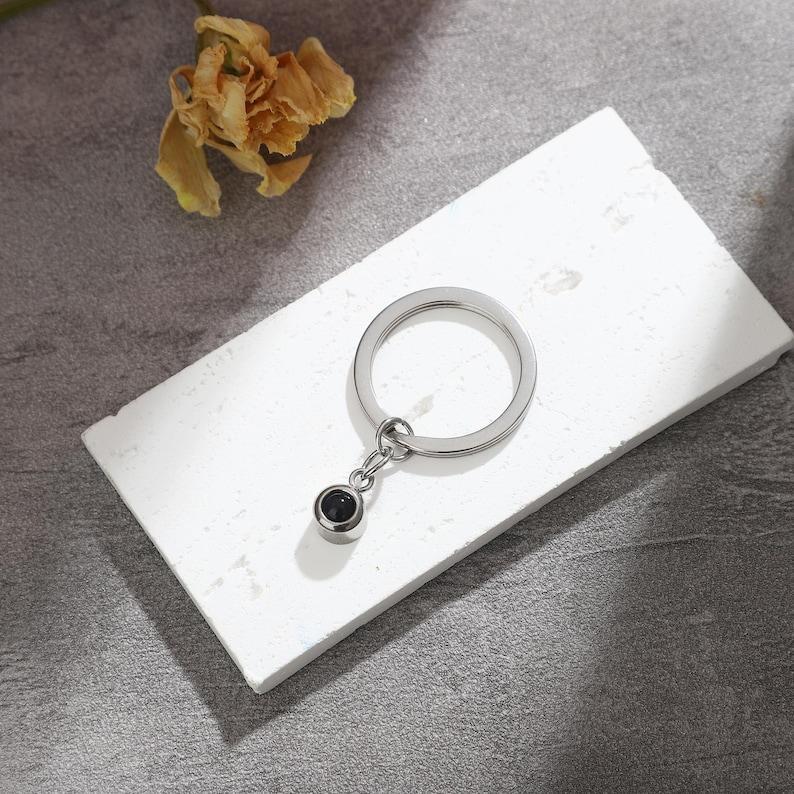 Mother's Day Gifts Personalized Photo Projection Stone Keychain Sunflower Keychain With Photo Birthstone Keychain Gift For Her