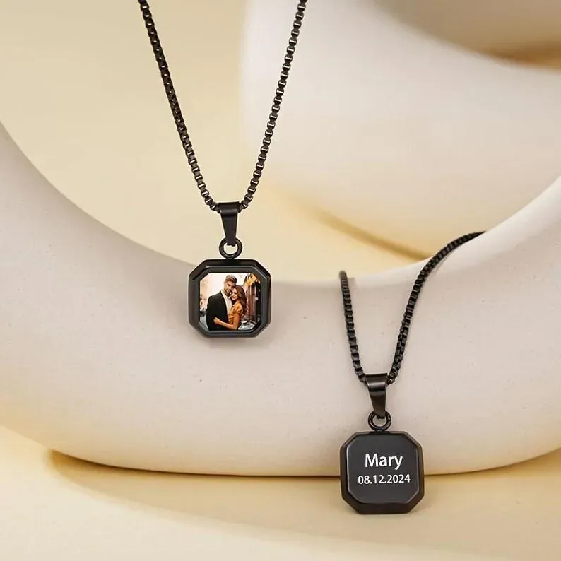 Anniversary Gifts Custom Photo Hidden Heart Magic Necklace Personalized Cold Concealed Photo Necklace Heat Reveal Picture Necklace Gifts for Her -  NameNecklaceUK