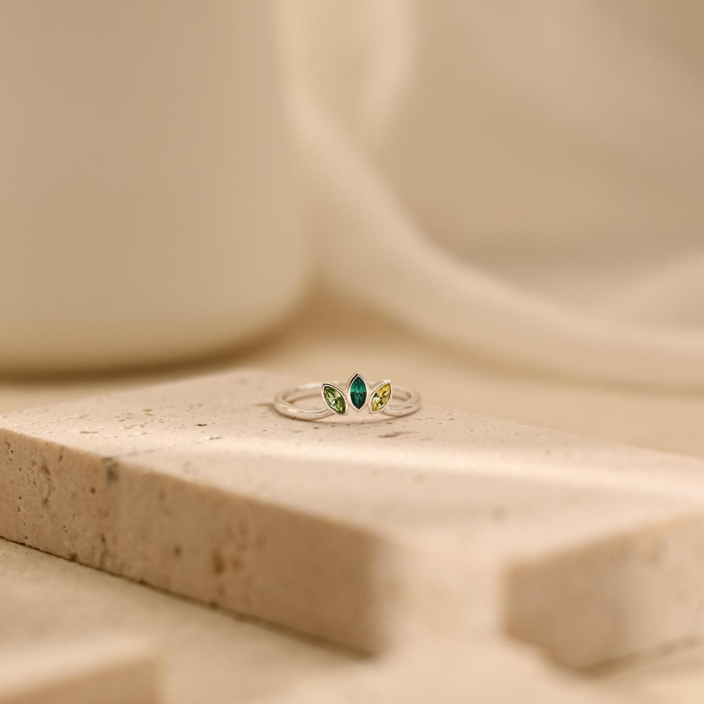 Personalized Family Birthstone Ring Custom Stackable Gemstone Ring Keepsake Gift for Mom -  NameNecklaceUK