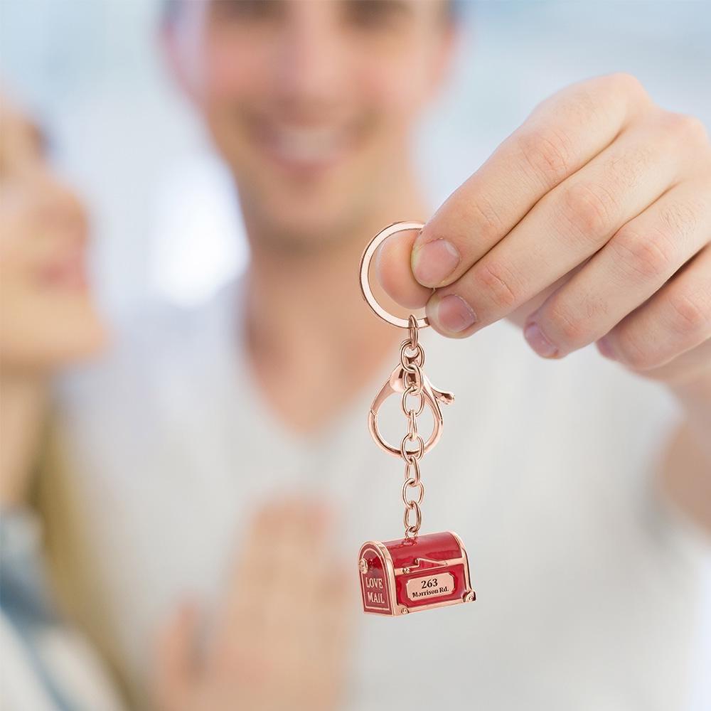 Personalized Openable Love Mail Mailbox Design Bag Charm Keychain Custom Love Letter and Text Hidden Message Key Ring Romantic Surprise Gift for Lover -  NameNecklaceUK