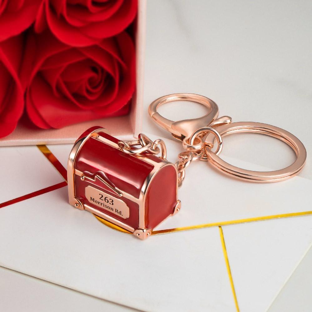 Personalized Openable Love Mail Mailbox Design Bag Charm Keychain Custom Love Letter and Text Hidden Message Key Ring Romantic Surprise Gift for Lover -  NameNecklaceUK