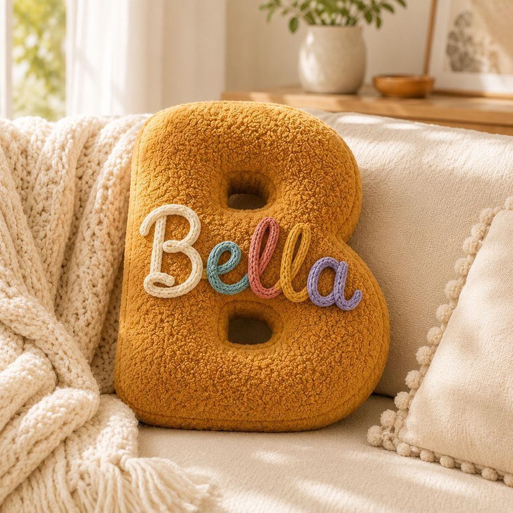 Personalized Letter Pillow Custom Name Initial Alphabet Throw Pillow Birthday Gift for Kids Home Decor Gift Housewarming Gift -  NameNecklaceUK