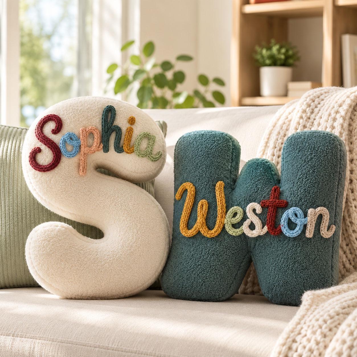 Personalized Letter Pillow Custom Name Initial Alphabet Throw Pillow Birthday Gift for Kids Home Decor Gift Housewarming Gift -  NameNecklaceUK