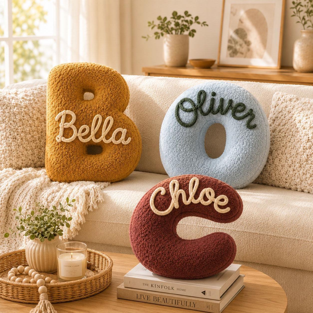 Personalized Letter Pillow Custom Name Initial Alphabet Throw Pillow Birthday Gift for Kids Home Decor Gift Housewarming Gift -  NameNecklaceUK