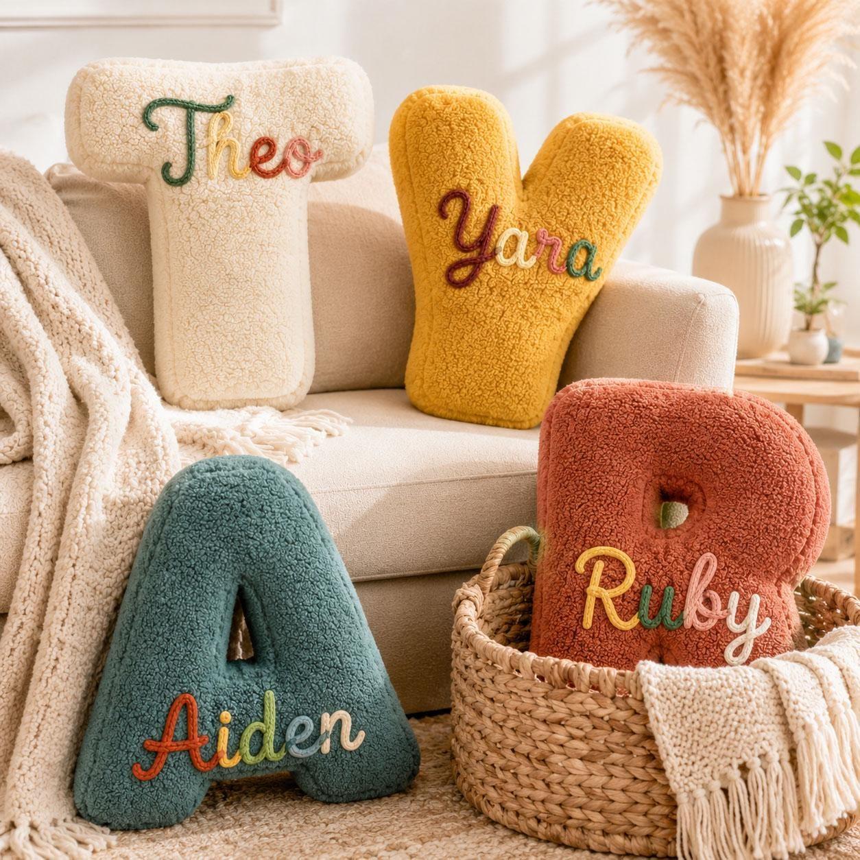 Personalized Letter Pillow Custom Name Initial Alphabet Throw Pillow Birthday Gift for Kids Home Decor Gift Housewarming Gift -  NameNecklaceUK