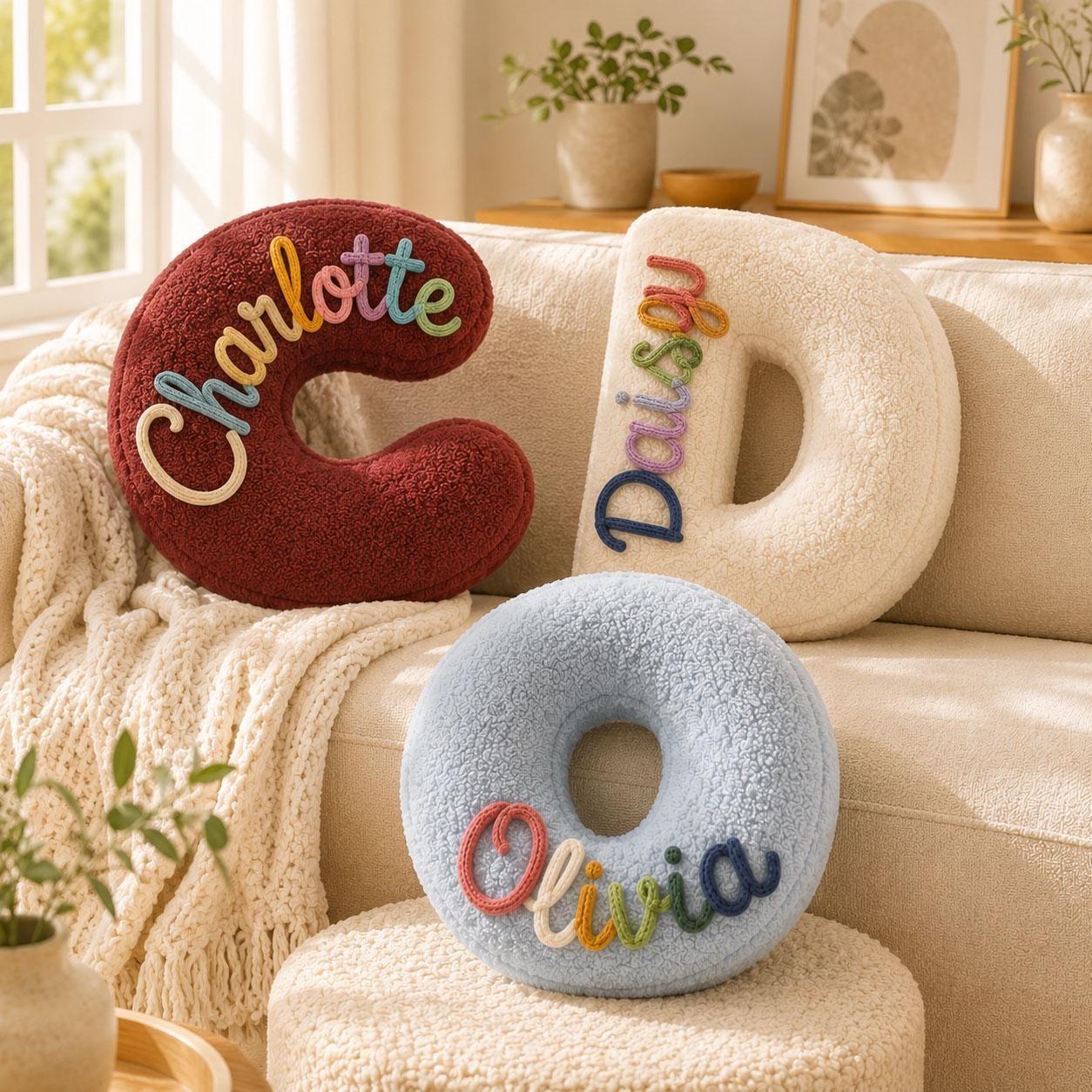 Personalized Letter Pillow Custom Name Initial Alphabet Throw Pillow Birthday Gift for Kids Home Decor Gift Housewarming Gift -  NameNecklaceUK