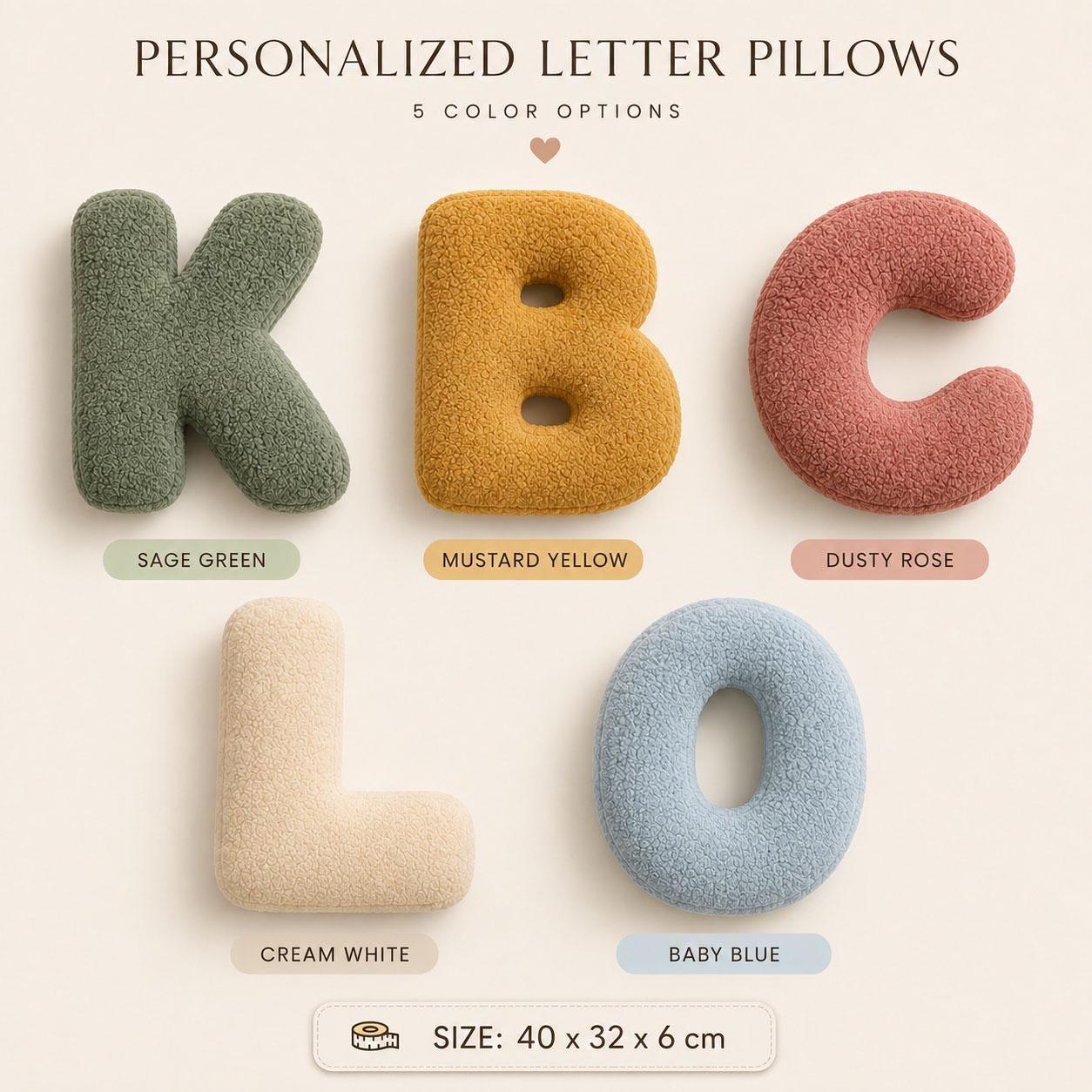Personalized Letter Pillow Custom Name Initial Alphabet Throw Pillow Birthday Gift for Kids Home Decor Gift Housewarming Gift -  NameNecklaceUK
