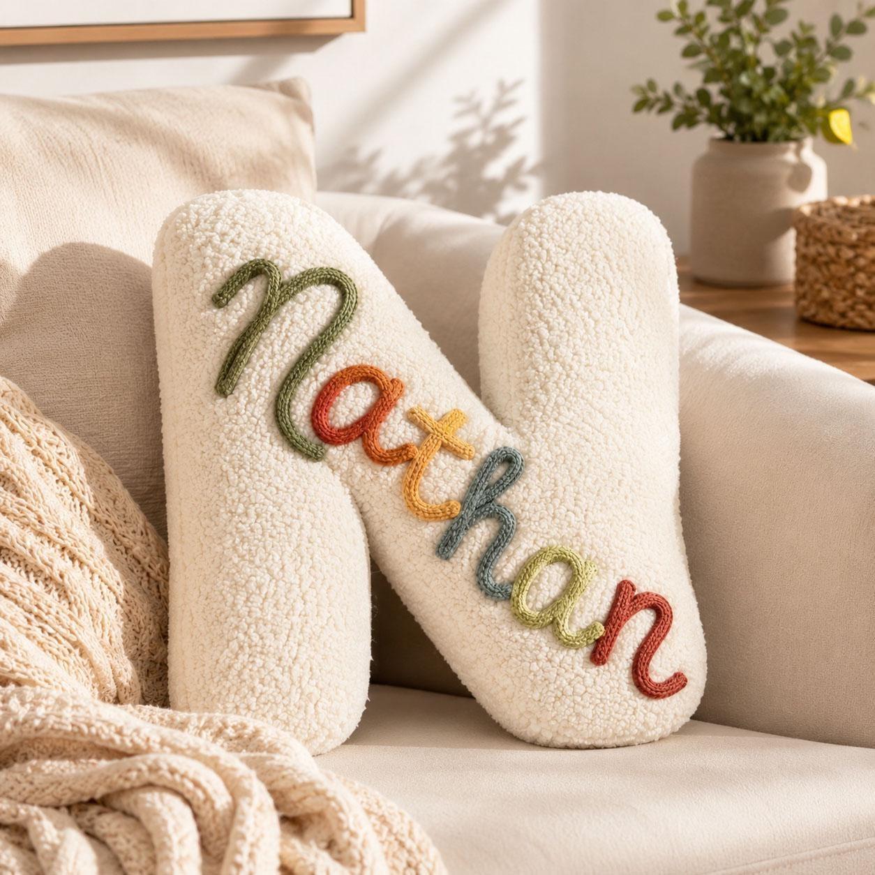 Personalized Letter Pillow Custom Name Initial Alphabet Throw Pillow Birthday Gift for Kids Home Decor Gift Housewarming Gift -  NameNecklaceUK