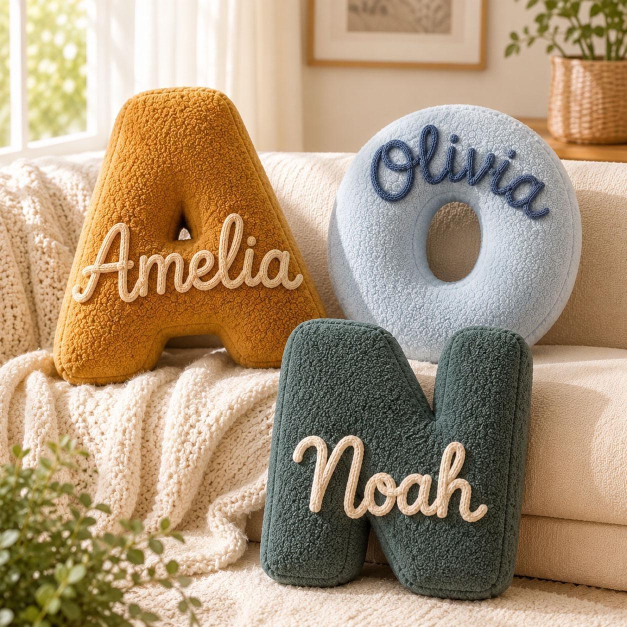 Personalized Letter Pillow Custom Name Initial Alphabet Throw Pillow Birthday Gift for Kids Home Decor Gift Housewarming Gift -  NameNecklaceUK