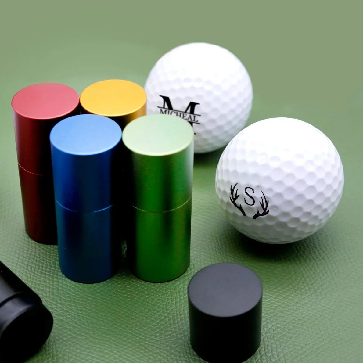 Personalized Monogrammed Initial Golf Ball Stamp with Metal Storage Box Birthday Father's Day Gift for Golf Player - namenecklace