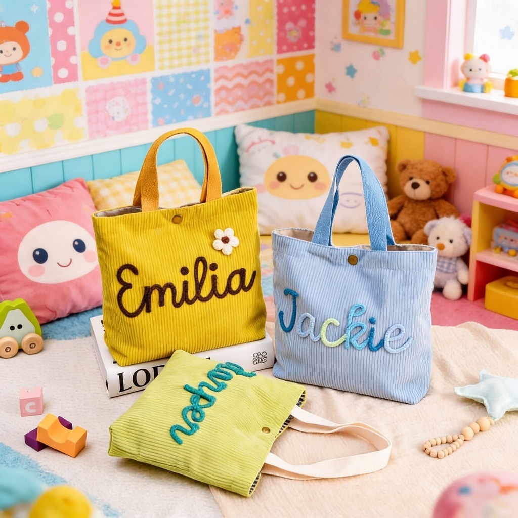 Personalized Quilted Handbag for Little Girls Custom Kids Mini Tote Bag Birthday Gift for Daughter -  NameNecklaceUK