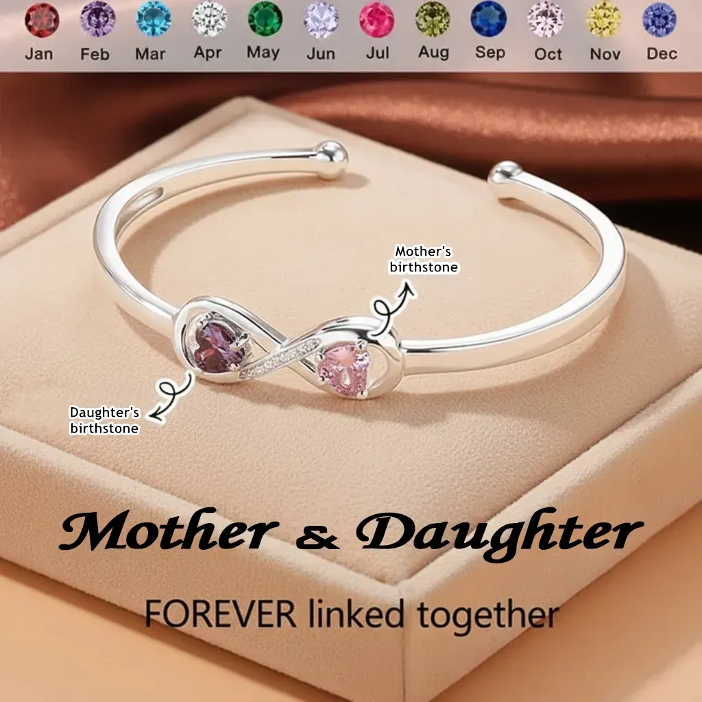Personalized Infinity Birthstone Bracelet Custom Forever Link Bracelet The Infinite Connection Birthstone Bracelet Mother and Daughter Bracelet -  NameNecklaceUK