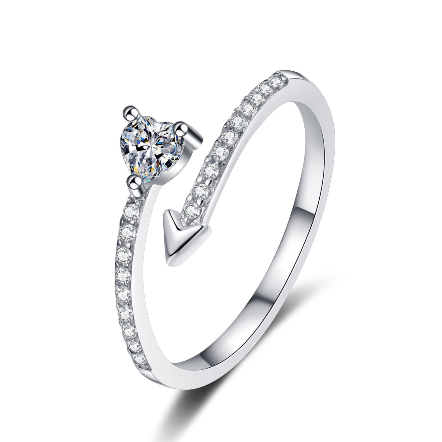 Your Heart Knows The Way Arrow Heart Ring Inspirational Gift For Women -  NameNecklaceUK