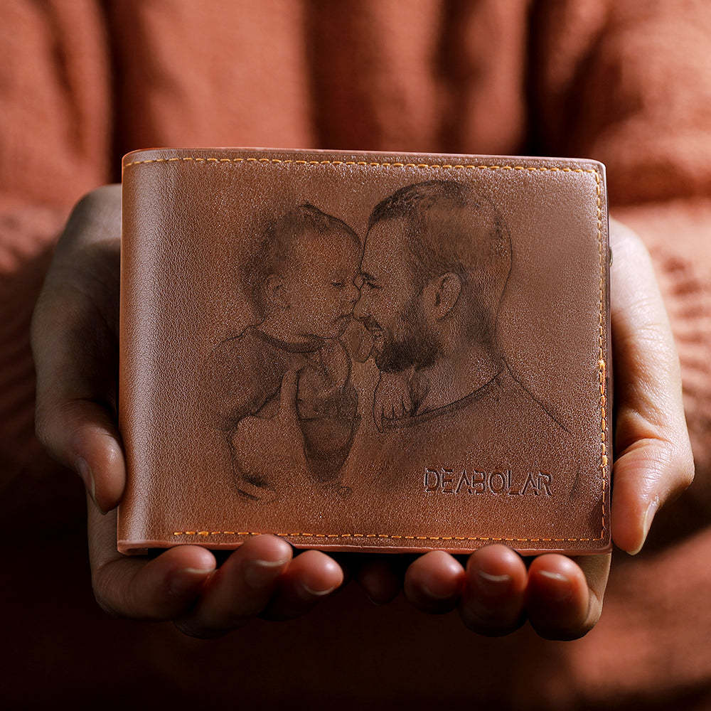 Photo Wallet Short Style Father's Day Gift For Him - NameNecklaceUK