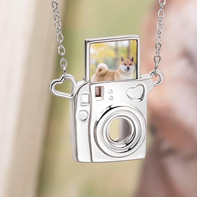 Personalized Camera Pendant Vintage Camera Necklace with Removable Photo & Custom Jewelry of Love Memories for Her/Him