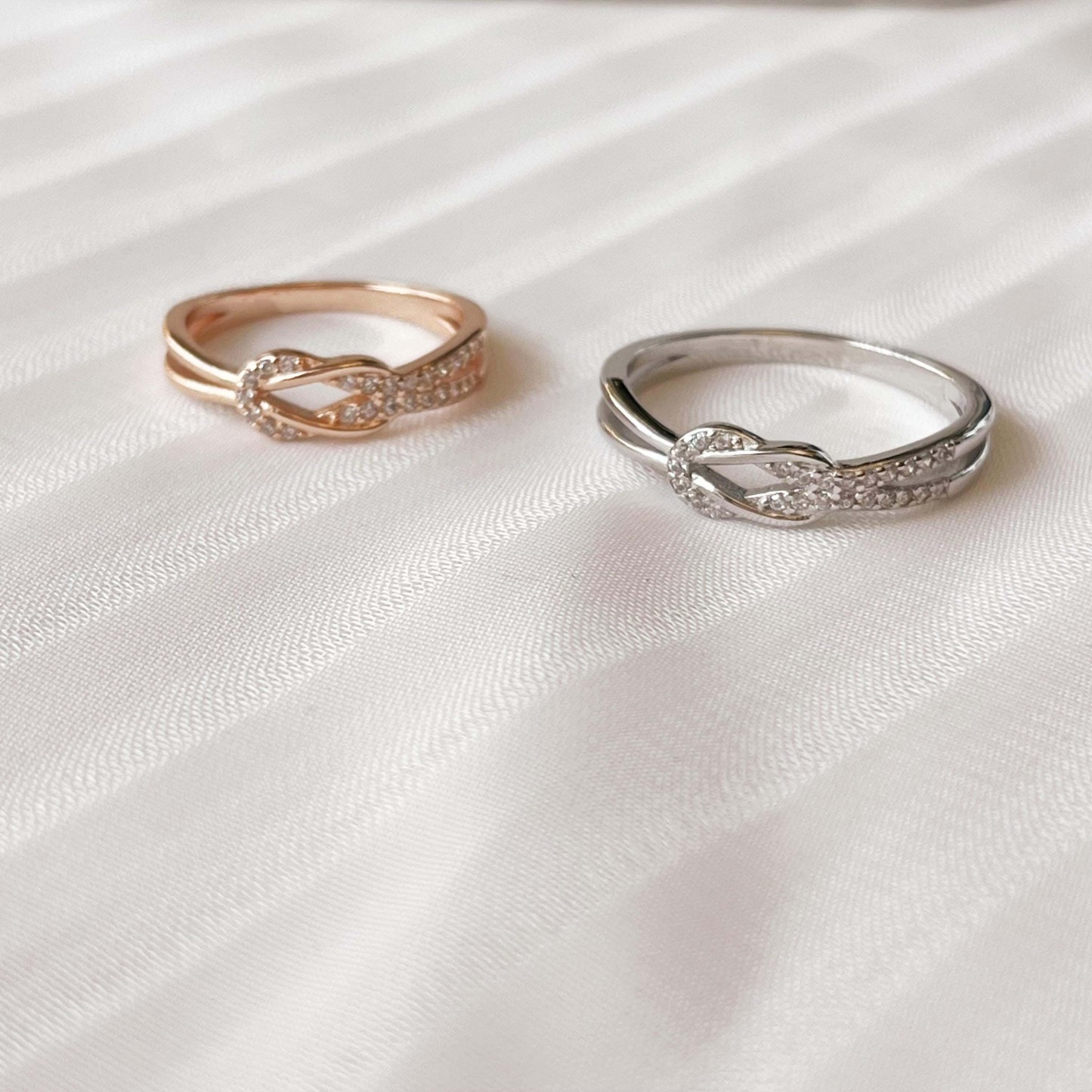 Infinity Love Knot Promise Ring CZ Cubic Zirconia Ring Gift for Girlfriend -  NameNecklaceUK