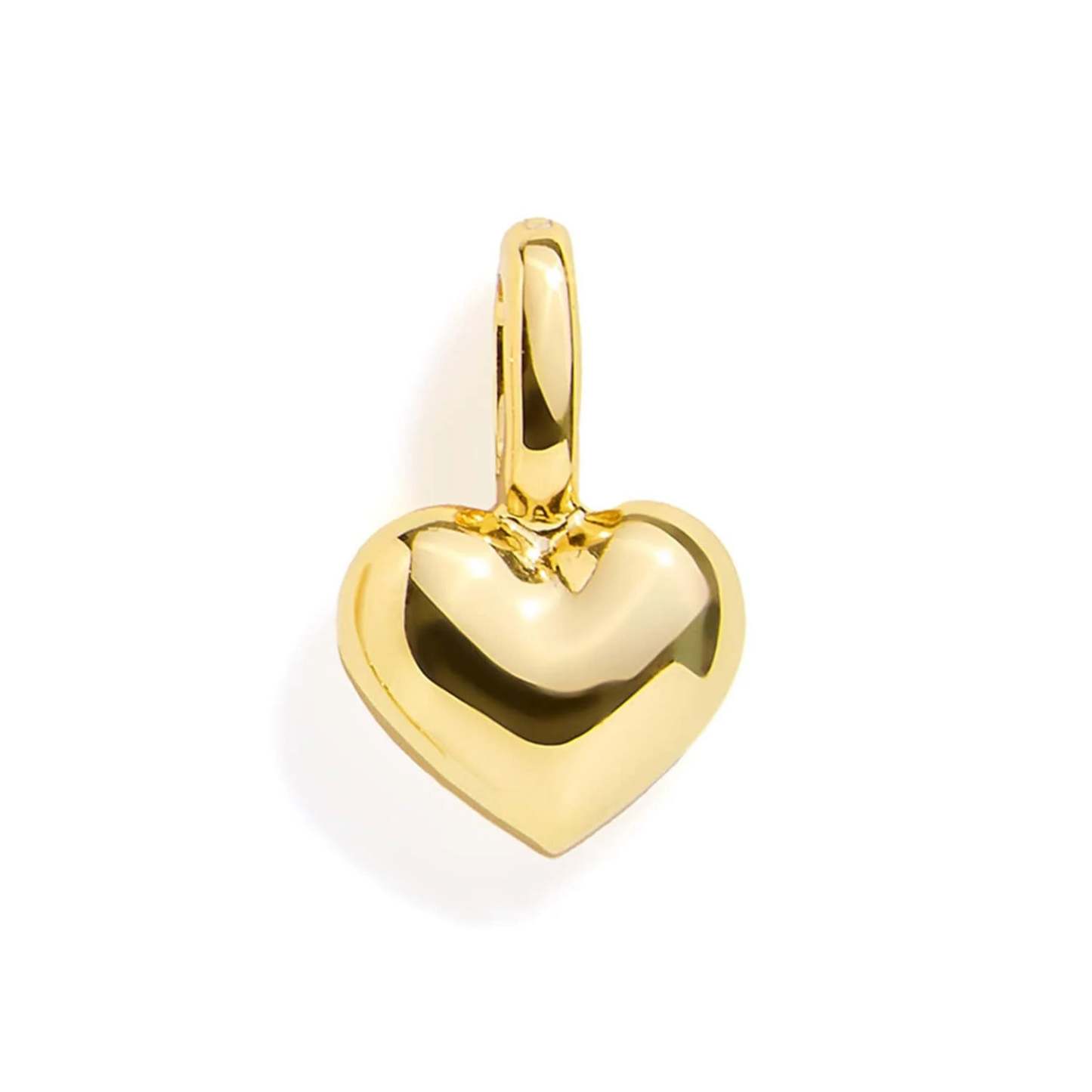 PUFFY HEART CHARM -GOLD - yournamenecklaceuk