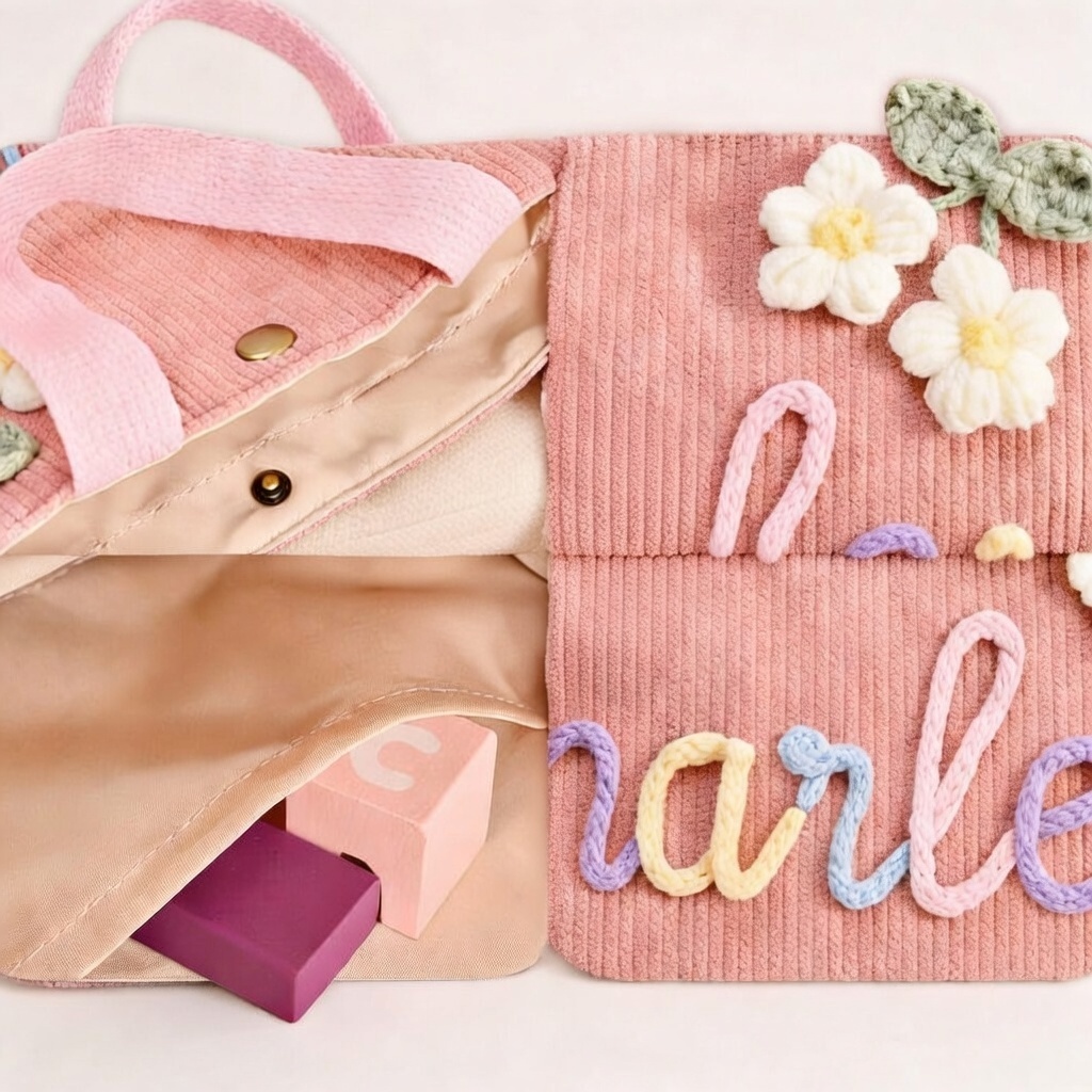 Personalized Quilted Handbag for Little Girls Custom Kids Mini Tote Bag Birthday Gift for Daughter -  NameNecklaceUK