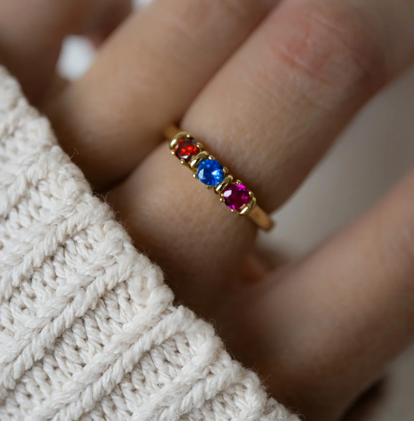 Personalized Birthstone Ring Custom Gemstone Ring Mothers Ring with Kids Birthstones Family Jewelry Gift for Mom -  NameNecklaceUK