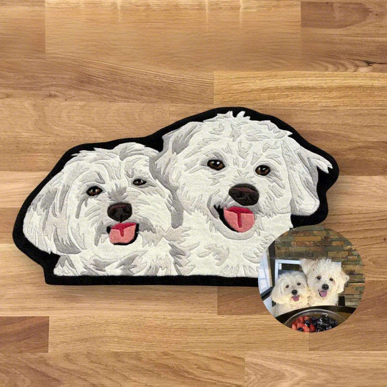 Personalized Tufted Pet Portrait Rug Custom Pet Portrait Rug Turn Your Pet into Portrait Mat Gifts for Pet Lovers -  NameNecklaceUK