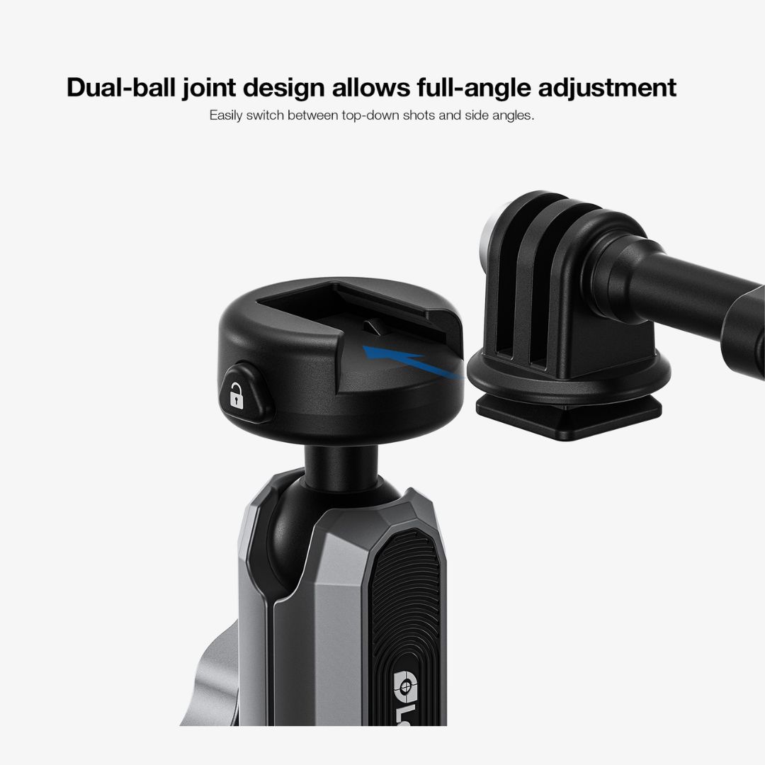 Leofoto LAC-02 Action Camera Bike Mount for DJI Action 6, Action 5 , Insta360 X5, Ace Pro2