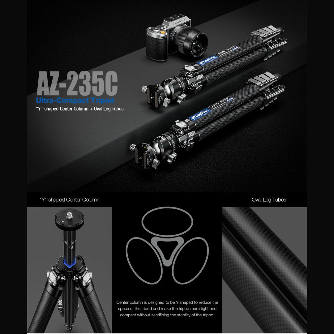Leofoto AZ-235C+LH-30R Azure Series Ultra-Compact Carbon Fibre Tripod
