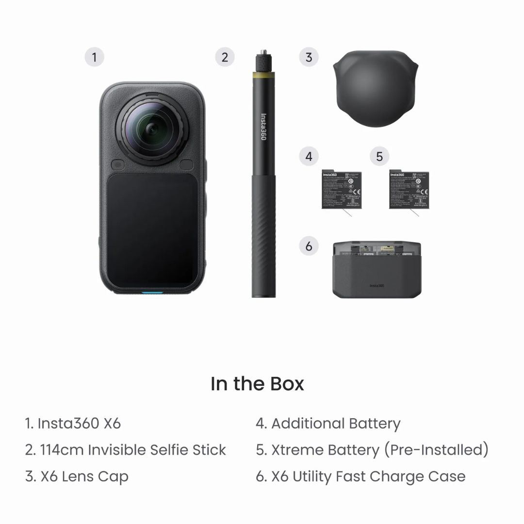 Insta360 X6 Action Camera - Standard Combo/ Essential Combo / Motorcycle Bundle