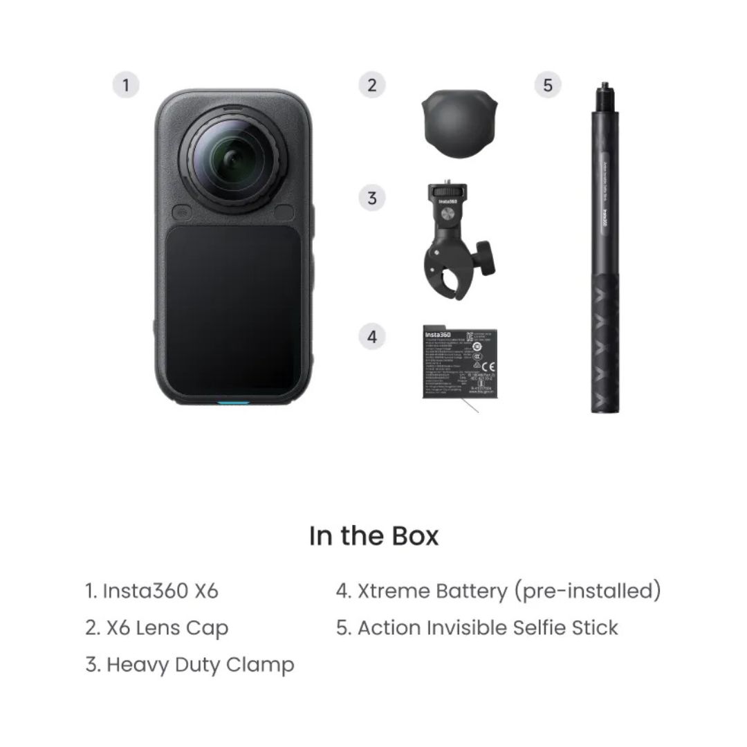 Insta360 X6 Action Camera - Standard Combo/ Essential Combo / Motorcycle Bundle