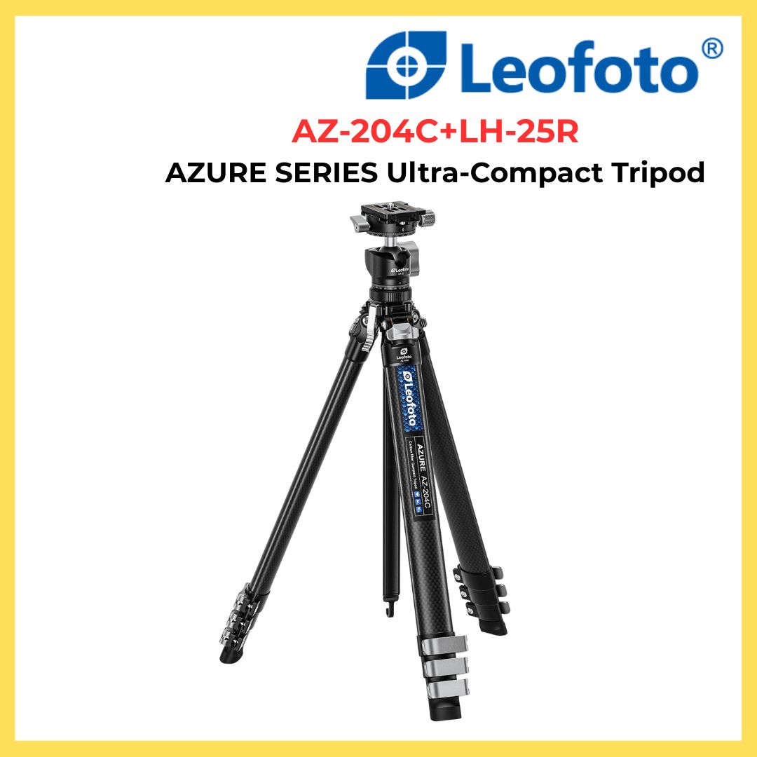 Leofoto AZ-204C + LH-25R AZURE SERIES Ultra-Compact Carbon Fibre Tripod