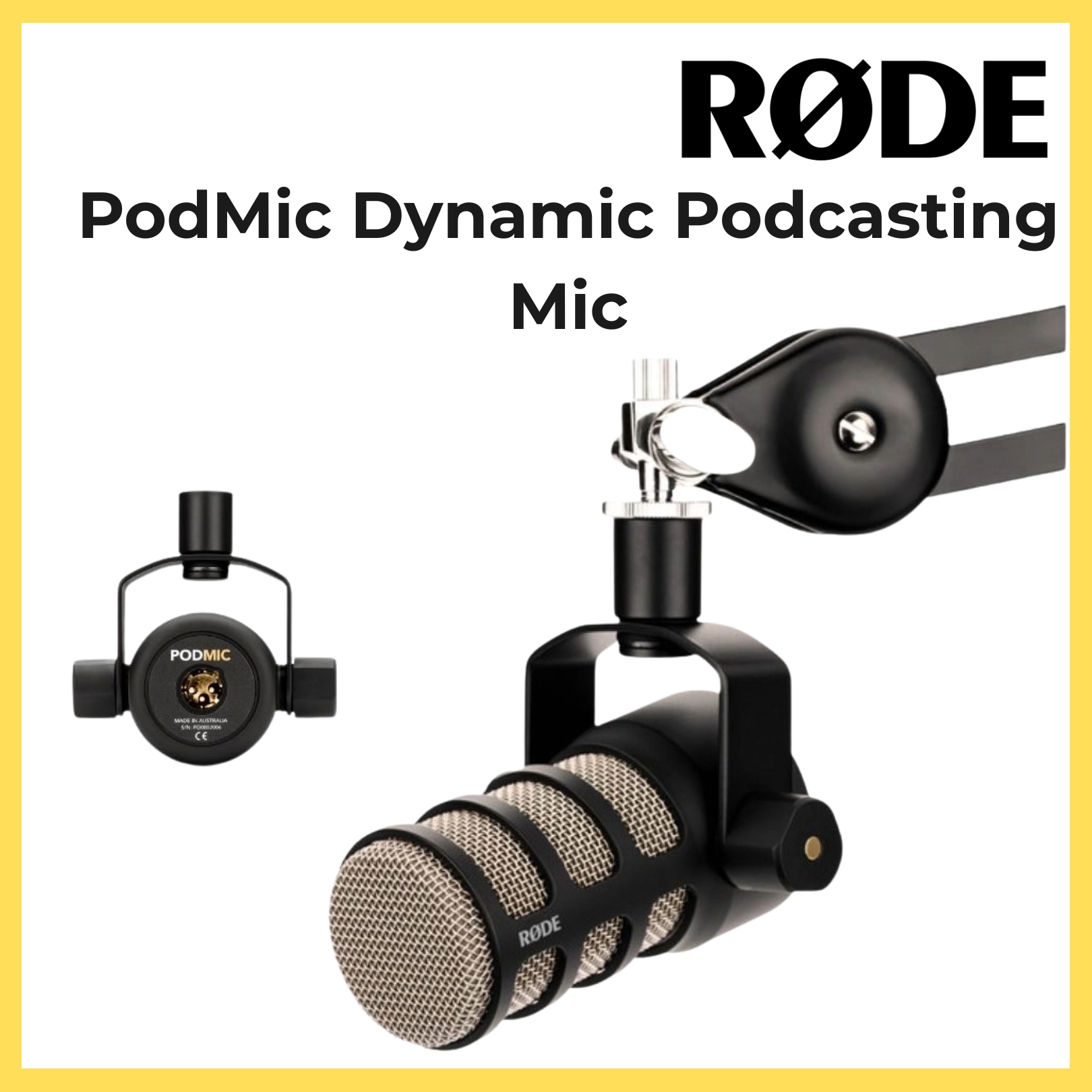 RODE PodMic Dynamic Podcasting Microphone (Black)