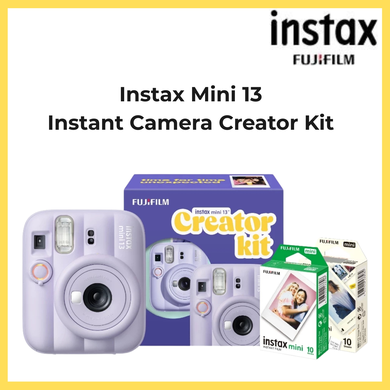 Fujifilm Instax Mini 13 Instant Camera Creator Kit - 10sheets Plain Film + 10sheets Design Film