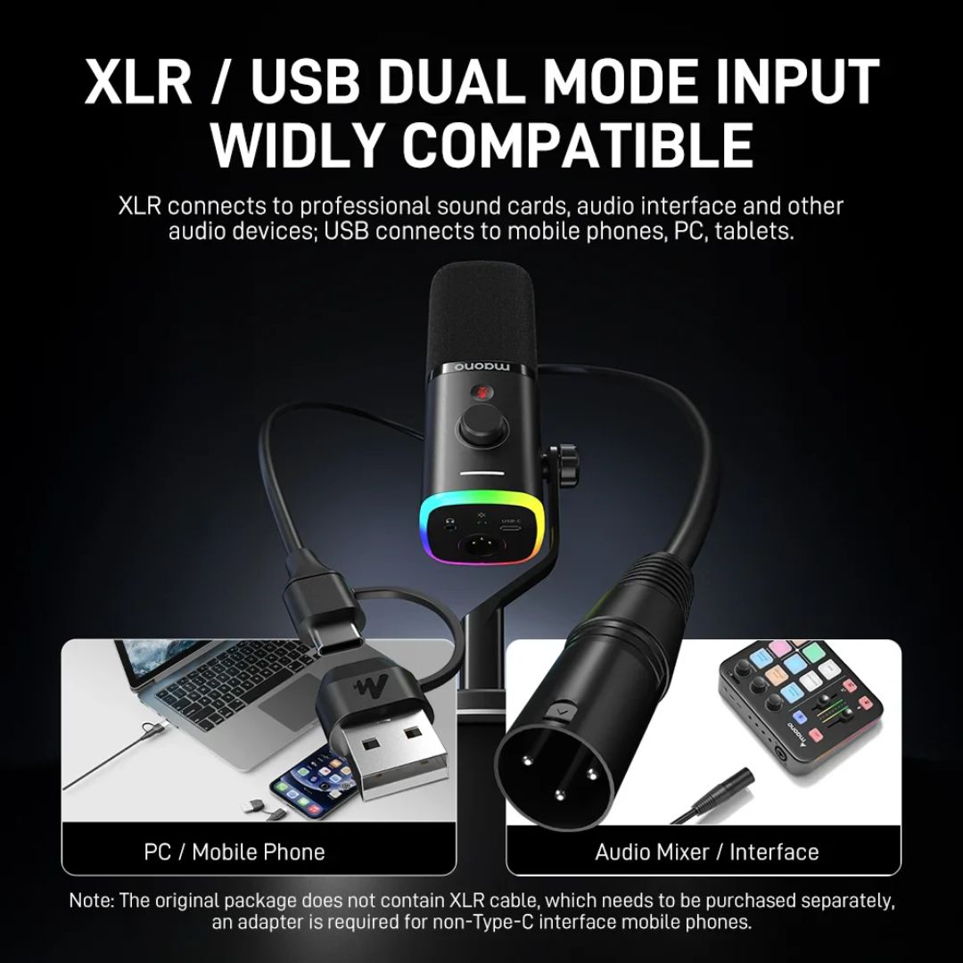 MAONO PD100X USB/XLR Dynamic Microphone For Game Streamers