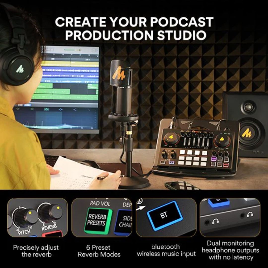 MAONO AU-AME2A ALL-IN-ONE SOUND CARD WITH MICROPHONE STARTER BUNDLE SET