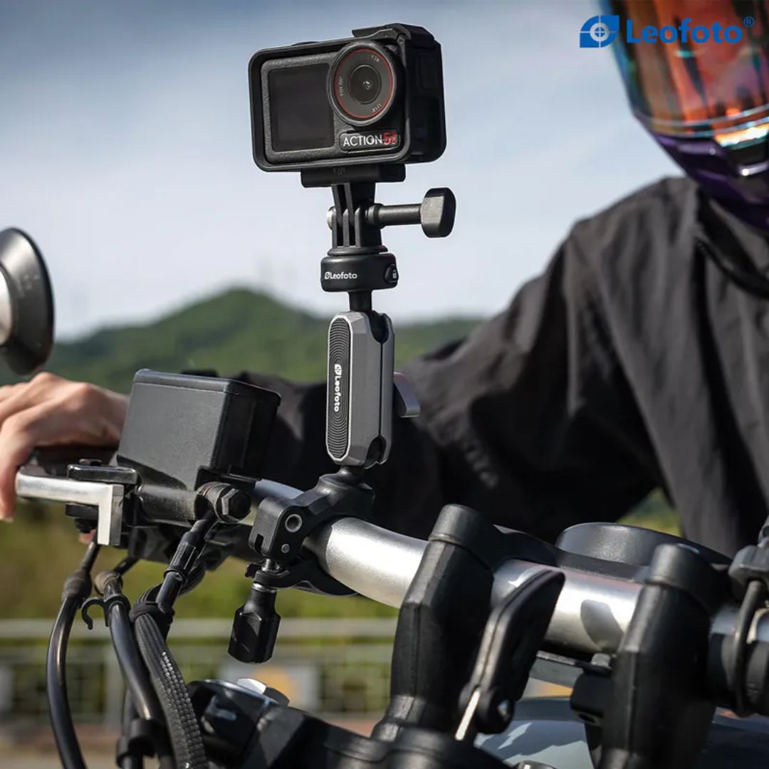 Leofoto LAC-02 Action Camera Bike Mount for DJI Action 6, Action 5 , Insta360 X5, Ace Pro2