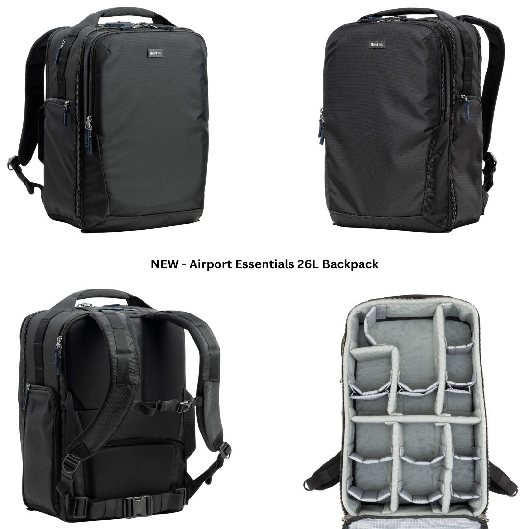 Think Tank Photo NEW - Airport™ Essentials 26L Backpack, Fits 2 standard-size camera bodies with lenses attached