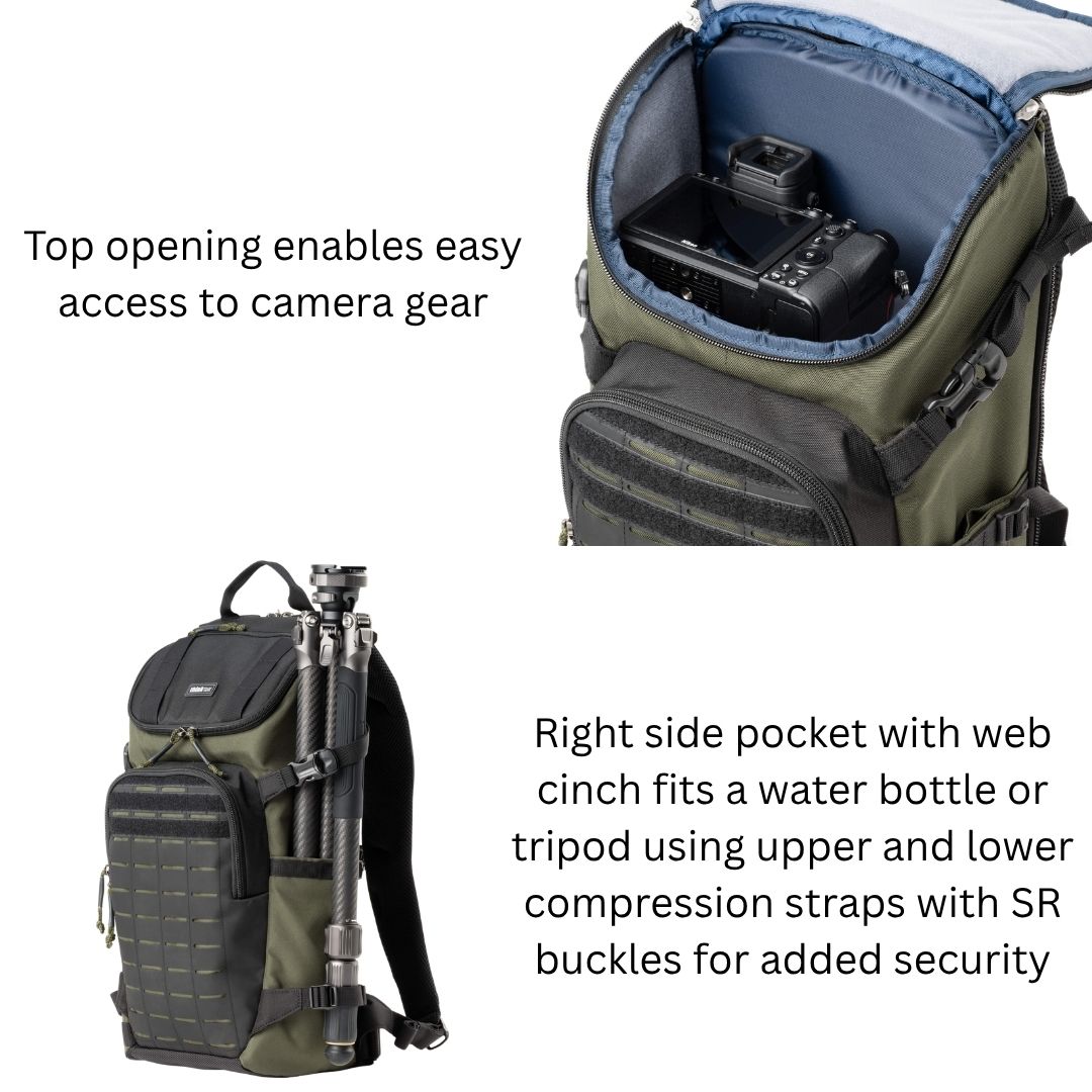 Think Tank Photo DarkLight 14L BackPack Holds standard-sized camera body and 1–3 standard zoom Lens,8" Tablet