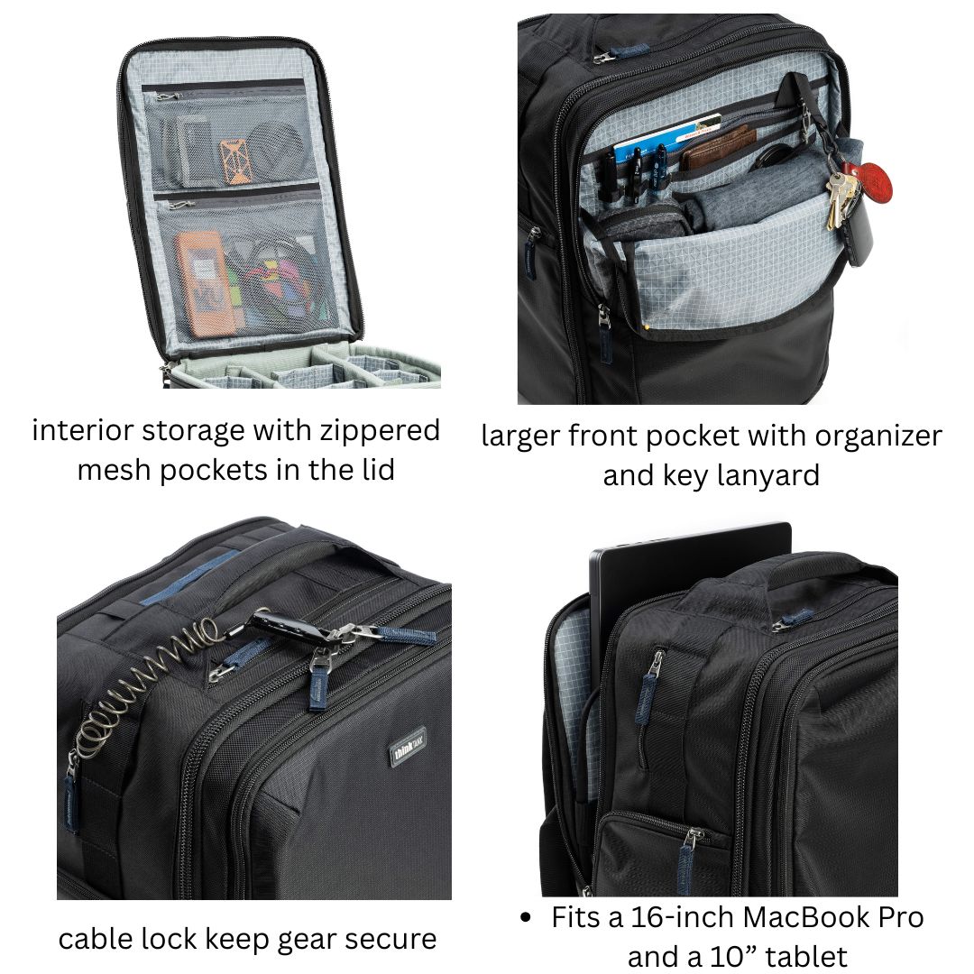 Think Tank Photo NEW - Airport™ Essentials 26L Backpack, Fits 2 standard-size camera bodies with lenses attached