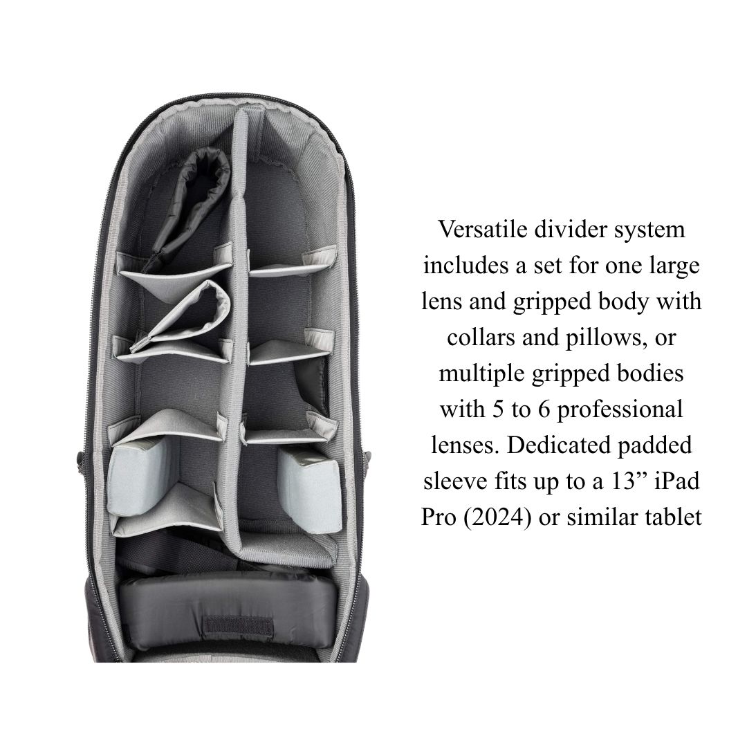 Think Tank Photo BackLight Long Lens Backpack for 600mm f/4 lens attached gripped body , for Birding Photographers