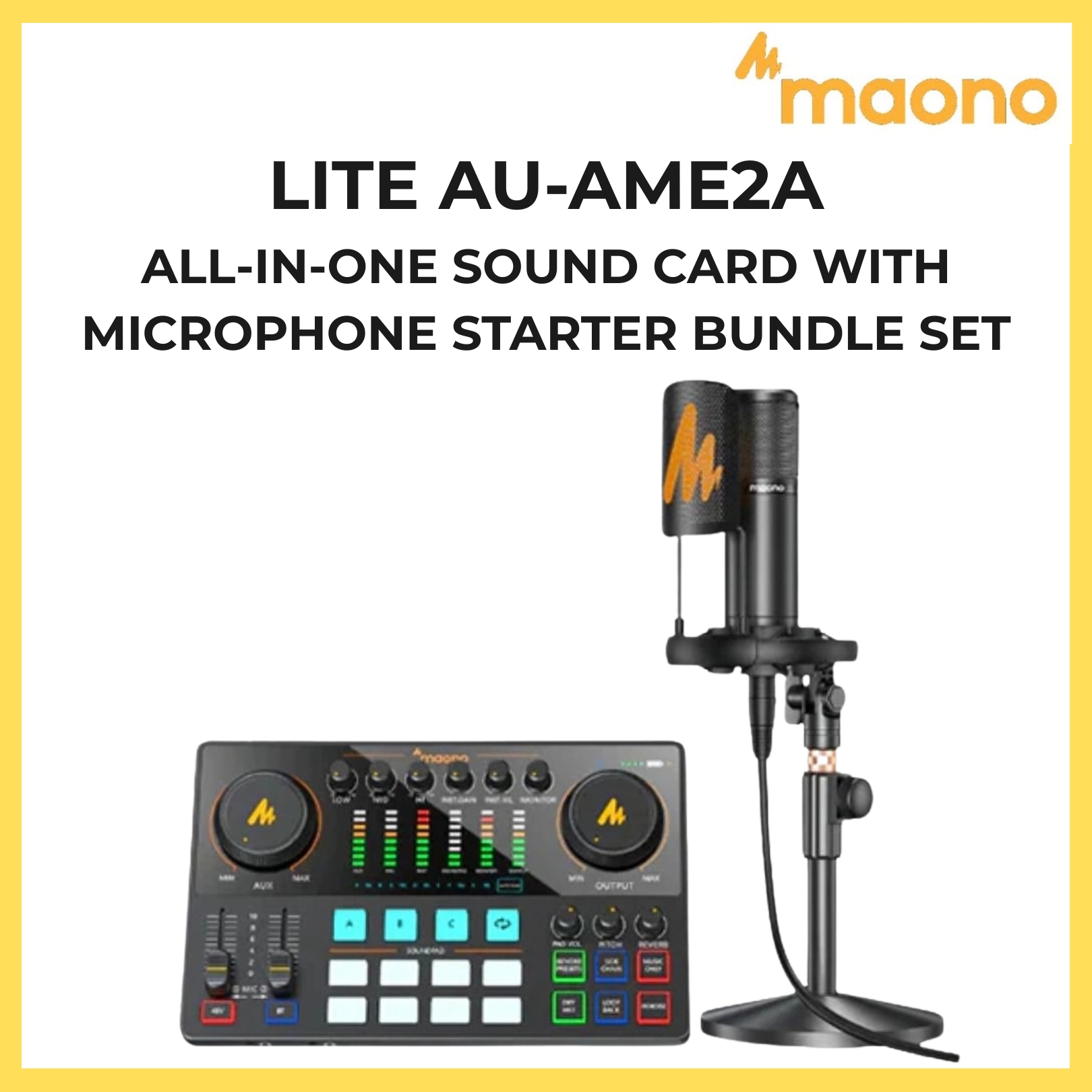 MAONO AU-AME2A ALL-IN-ONE SOUND CARD WITH MICROPHONE STARTER BUNDLE SET