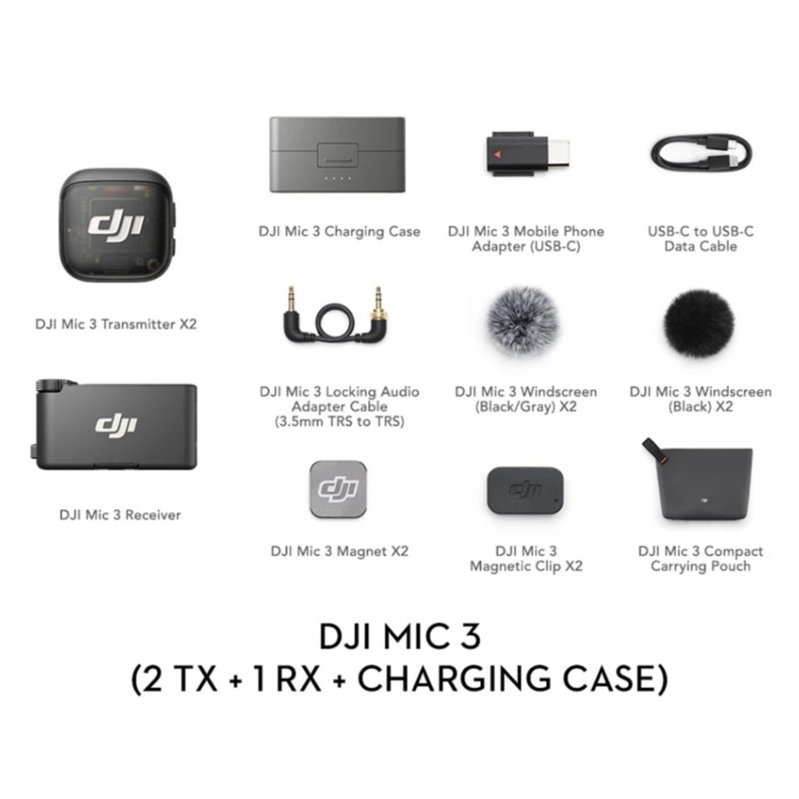 DJI MIC 3 2-Person Compact Wireless Microphone System/Recorder for Camera & Smartphone