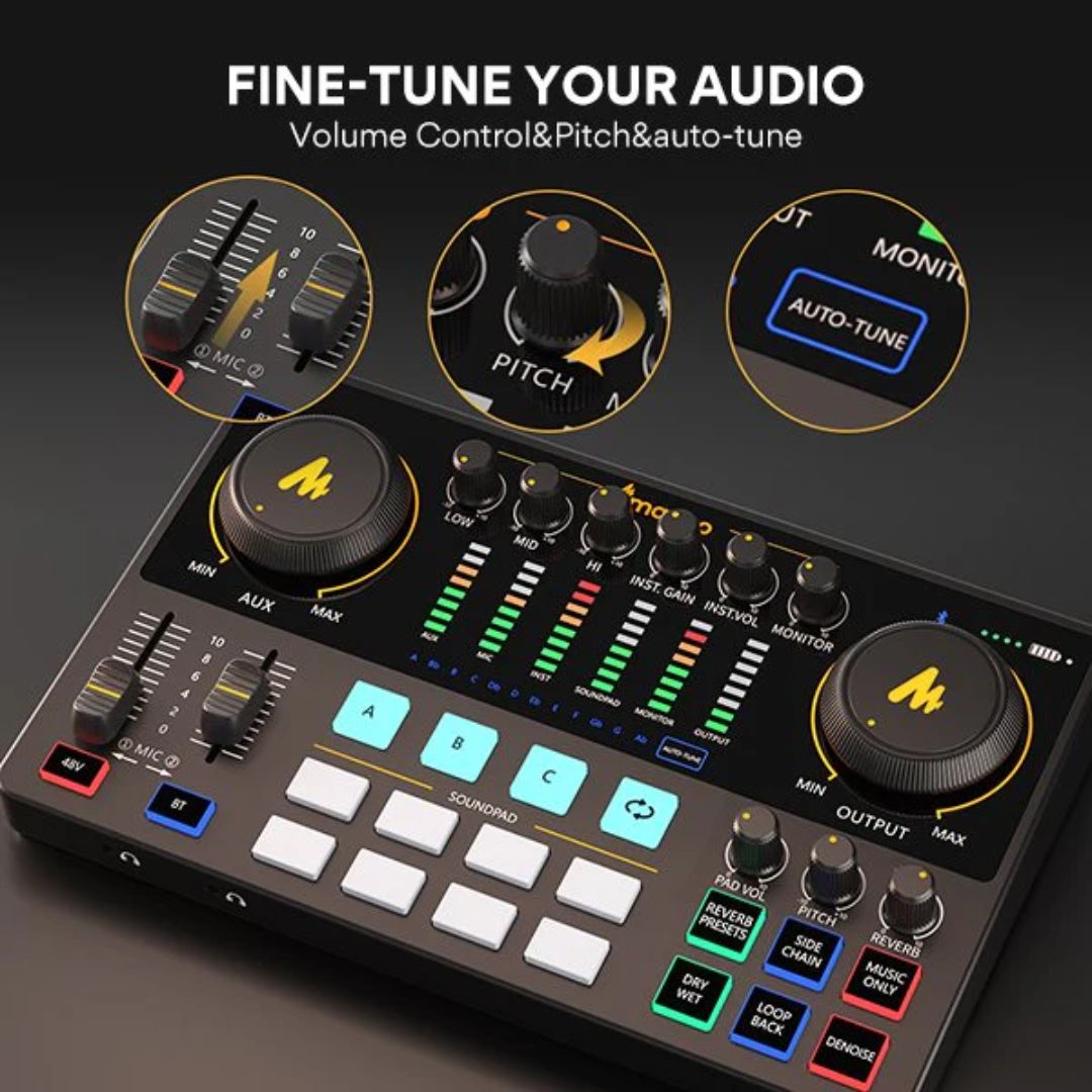 MAONO AU-AME2A ALL-IN-ONE SOUND CARD WITH MICROPHONE STARTER BUNDLE SET
